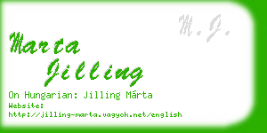 marta jilling business card